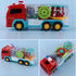 Light Up Sensory Car Toy for Kids, Transparent Gear Fire Truck with Colorful Moving Gears, Music and Lights