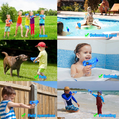 Mini Water Guns for Kids - 2 Pack Small Squirt Guns for Boys Girls Summer Party Favors