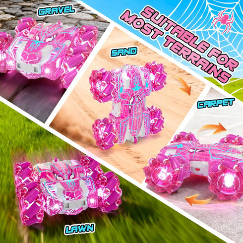 SOGAWEBB 4 5 6 7 8 9 10 11 12, 2.4GHz Spider Toys for Girls Gesture Sensing Remote Control Car, Double Sided RC Cars