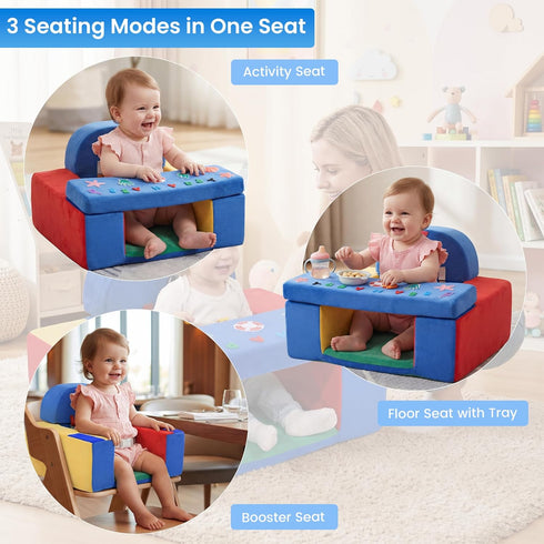 HOMBYS Sensory Baby Activity Chair, Foam Toddler Booster Seat for Dining Table or Kitchen Chair, Baby Sitting Support