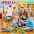 24 2.75 inch SHQDD PCS Stringy Balls, Sensory Stringy Ball, Soft Rainbow Pom Bouncy, Basket Stuffers Fillers, Monkey