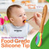 NutriChef Baby and Toddler Feeding Set, 3 Compartment Plate, Bowl, Spoon, Non-toxic Bamboo Plate with Silicone Bib,