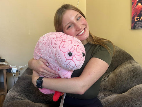 GIANTmicrobes Gigantic 17" Brain Organ Plush, Unique Brain Stuffed Animal Gift for Neurologist and Recovery