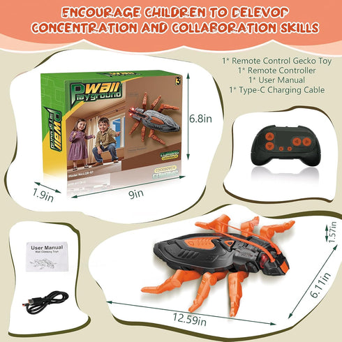 6-12 Wall Crawler Cockroach RC Toy, Creepy Crawly Remote Control Robot for Kids, Climbs Walls, STEM Toys Halloween
