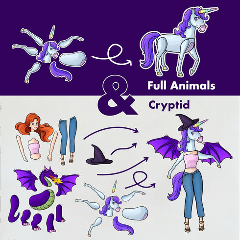 BLASTFORCRAFTS Set 309,000+ Cryptid Construction Kit Magnets Build a Monster with Combos, Magnetic Book & Speech