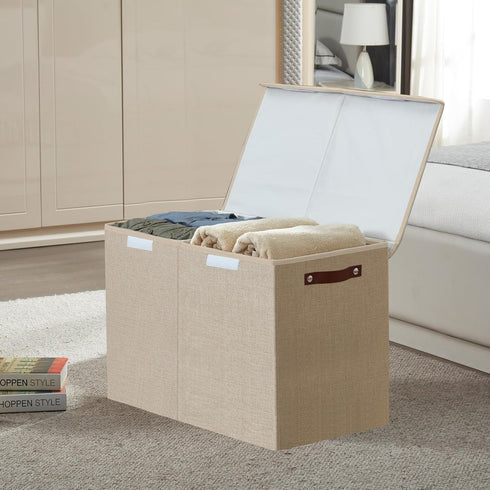 Closet 25"x13"x16" Bagnizer Large Toy Storage Box with Lids, Collapsible Sturdy Baby Storage Organizer Chest Bin Basket