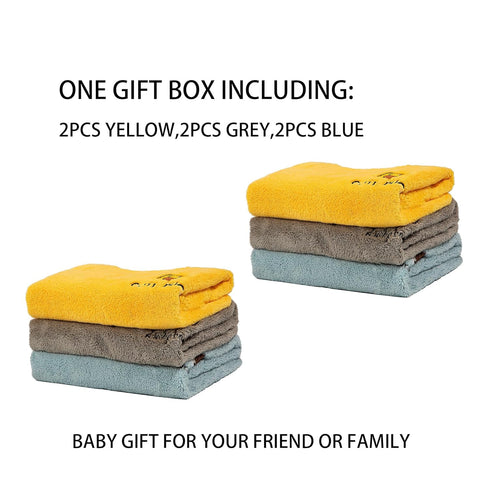 RAXIFU (2 Baby Bibs for Girls or Boys, Toddler Bibs for Feeding blue grey yellow)