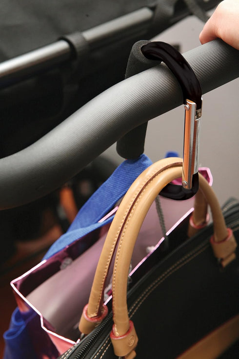 Dreambaby Stroller Carabiner Hook - 2Pack Stroller Clip Organizer for Purse Grocery Bag