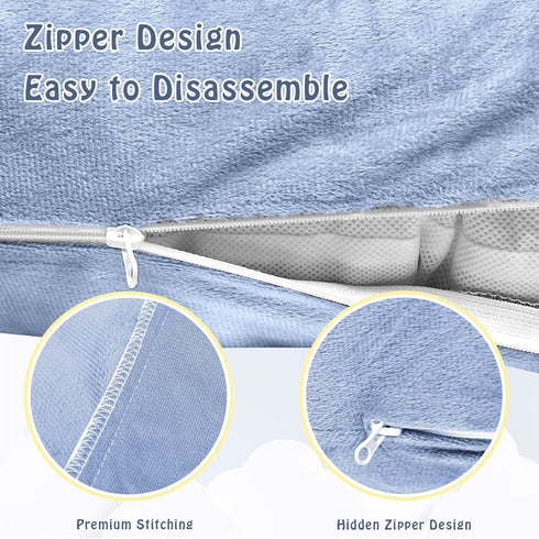 100% Pregnancy Pillow Cover J-shaped Replacement Pillowcase(Cover Only), Soft Full Body Pillow Case for Maternity