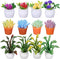 IMIKEYA Miniature Dollhouse Plant Flowers, 12pcs Potted Plants & Fake Greenery for Dollhouse Decor