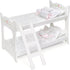 Badger Basket Toy Doll Bunk Bed with White Bedding & Ladder for 20 Inch Dolls - White Rose