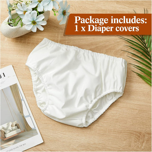 Pants(White,1 Amylove Swim Diaper Cover for Adult Reusable Diaper for Pool Washable Leak Resistant Waterproof Adult