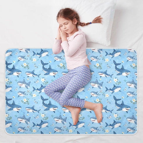 siphylline 52" 34" Cartoon Cute Sea Animal Blue Extra Large Resuable Changing Pad Covers Waterproof Washable Crib Pee