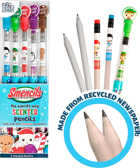 Holiday Smencils HB #2 Gourmet Scented Fun Pencils, 5 Count - Gifts for Kids