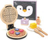 Playset, Playset, Sets 3+ PairPear Wooden Waffle Maker Toy Food Kids Pretend Play Food Kitchen Accessories, Wooden