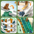 3 4 5 6 7 8 Set, JUKUDAHU Dinosaur Climbing Slide Stair Toy for Toddlers Aged - Racing Track Game Sliding Car Toy