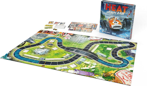 10+, 1-7 60 Asmodee Heat: Heavy Rain Board Game Expansion - New Japan & Mexico Tracks, Intense Car Racing Strategy