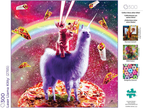 Buffalo Games - James Booker - Laser Llama Kitty - 300 Piece Jigsaw Puzzle for Adults, 21.25 x 15.00