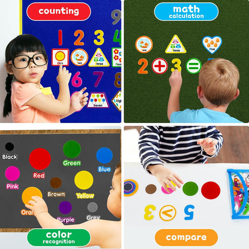 PENGFULL Felt Learning Numbers, 44 Felt Board Pieces for Math Addition and Subtraction Learning for Preschool