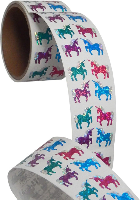 Jillson & Roberts Bulk Roll Prismatic Stickers, Mini Unicorns, 50 Repeats