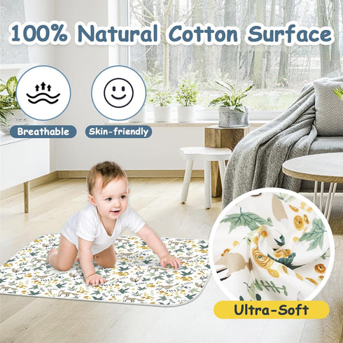 31.5" 21.5" Baby Diaper Changing Pad x Extra Large Waterproof Absorbent Portable Changing Mat, Reusable Changing Pad