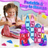 Set 3+ Coodoo Mini Magnetic Tiles with Iron Box, Travel Essentials Portable Magnet Building Blocks, Montessori