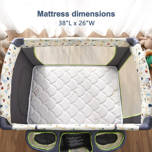 Pack 38" 26" 1.5", Pack and Play Mattress Topper - x x Soft & Firm Premium Foam N Play Mattresses Pad, Odorless Baby