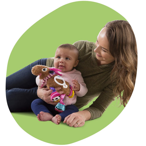 Lamaze Muffin the Moose Clip On Car Seat & Stroller Toy, Soft Baby Hanging Crinkle Toy