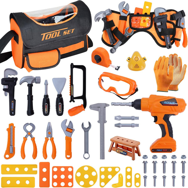 Kids Tool Set,MAGIC4U 52PCS Toddler Tool Set with Electric Drill Toy &