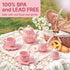 Set, Set Giant bean Porcelain Tea Pearl Pink Real Tea Party for Little Girls, British Royal Princess Series Teapot