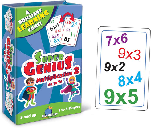 Blue Orange Games Super Genius - Multiplication 2 Card Game
