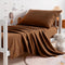 NTBAY Toddler Sheet Set, 3-Piece Microfiber Crib Sheet Set, Solid Brown Toddler Bedding with Flat and Fitted Sheets