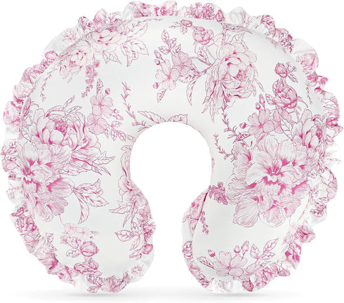 DILIMI Nursing Pillow Cover, Removable Ruffled Pillowcase for Breastfeeding Pillows, Ultra Soft