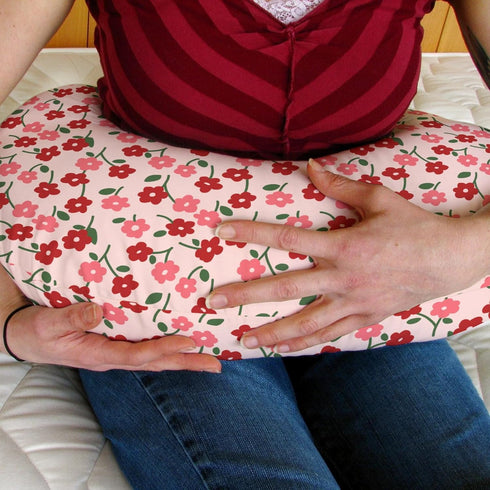Red and Pink Flowers Baby Nursing Pillow Covers for Boy Girl Preppy Floral Lovers Nursery Pillowcase for Breastfeeding