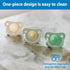 100% 0-6m, 4-Pack Dr. Brown's HappyPaci Silicone Baby Pacifier, Contoured One-Piece Design, Gray, Green, Ecru
