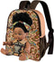 Nice2you Black Baby Doll in Take Along Backpack Carrier, 10in American African Girl Doll for Toddlers 1-5 Years