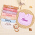 Van Fan & Shi Monogrammed Personalized Embroidered Baby Bib pure Cotton Muslin with Name, Customed Baby Girl Soft Bib