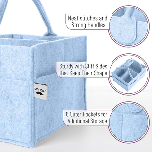 Sky Bliss Baby Diaper Caddy - Stylish Nursery Storage & Car Organizer