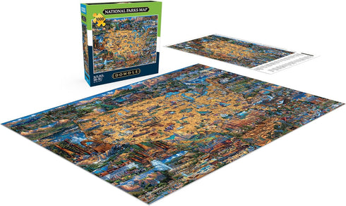 Buffalo Games - Dowdle - National Parks Map - 1000 Piece Jigsaw Puzzle for Adults - Perfect for Game Nights, 26.75 x