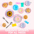 35Pcs Set Set, 3 4 5 6 JOYIN Unicorn Tea Party for Little Girls, Pretend Tin Teapot Princess Tea Time Play Kitchen Toy