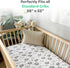 Set 100% 2 Pack Baby Fitted Crib Mattress Sheets for Boys and Girls Snuggly Soft Jersey Cotton Toddler Bed Sheets Grey