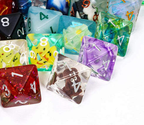 10 Pack D8 Set 8 of Polyhedral Dice - Random Color Sided Dice for D&D, DND, RPG, Table Games