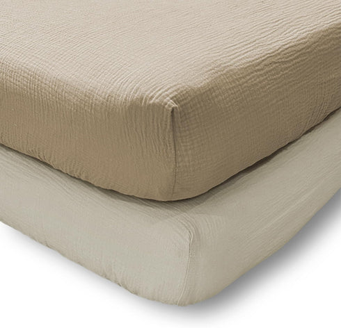 Levtex Baby - Cloud Muslin Sheet Set Crib Fitted Sheet - Fits