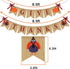 Give Thanks Burlap Banner - Rustic Thanksgiving Decorations - Turkey Pumpkin Bunting for Party Supplies