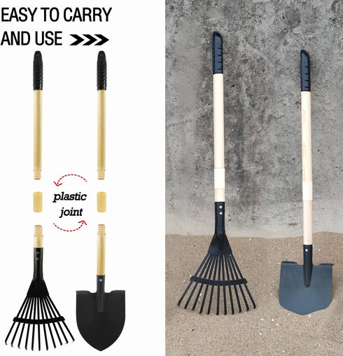 Wheelbarrow Set, Set Summer 2-5 Todders Gardening Kids Rake and Shovel for Dirt Digging, Garden Tools Equipment