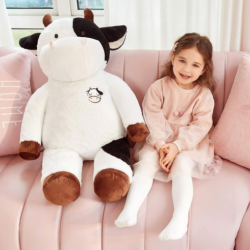 IKASA Giant Cow Stuffed Animal - 30 Inches Big Cow Plush Toy
