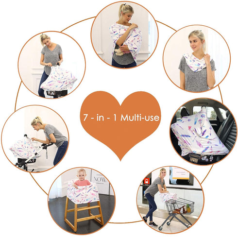 Car Seat Covers for Babies - Multi-use Breastfeeding Covers, Carseat Canopy, Baby Shower Gifts