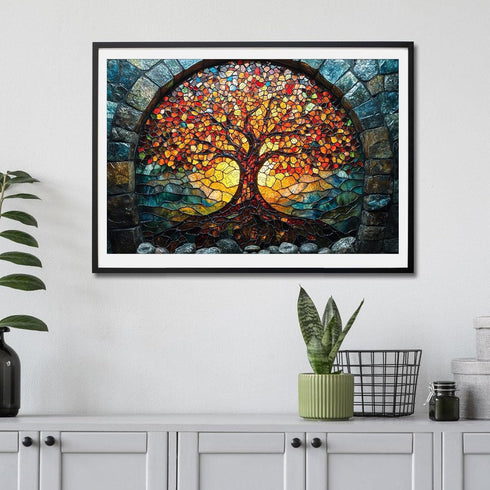 500 16.7x11.1 Qiuenisray Mother's Day Wooden Puzzles for Adults Pieces, Mosaic Tree of Life Jigsaw Puzzles, Beautiful