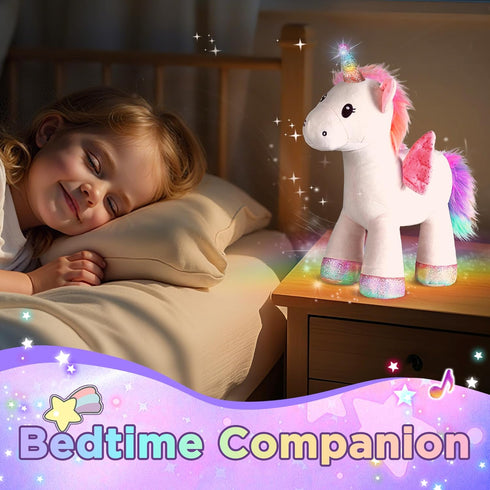 18 24 2 3 4 5 6 7 iPlay, iLearn Plush Magic Unicorn Toy W/Remote Control Fairy Magical Wand, Girl Music Unicorn Stuffed