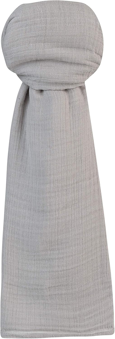 Ely's & Co. Cotton Muslin Swaddle Blanket 1-Pack for Baby Boy or Girl — 100% Cotton Muslin Extra-Large Swaddle Blankets (47” x 47”) Silver Grey by Ely's & Co.